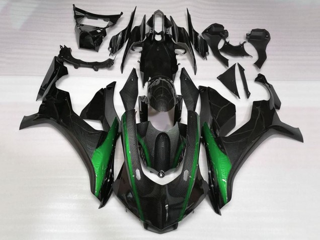 2015-2019 Yamaha YZF 1000 R1 Motorcycle Fairings - Faux Carbon Fiber Green UK