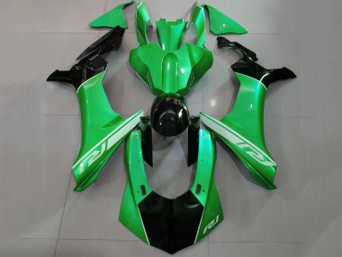2015-2019 Yamaha YZF 1000 R1 Motorcycle Fairings - Green Glossy Black Silver UK