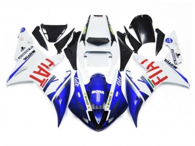 2002-2003 Yamaha YZF 1000 R1 Motorcycle Fairings - White Blue Red Fiat Motul UK