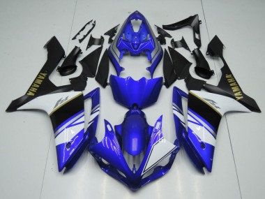 2007-2008 Yamaha YZF 1000 R1 Motorcycle Fairings - Blue White Black Gold Decal UK