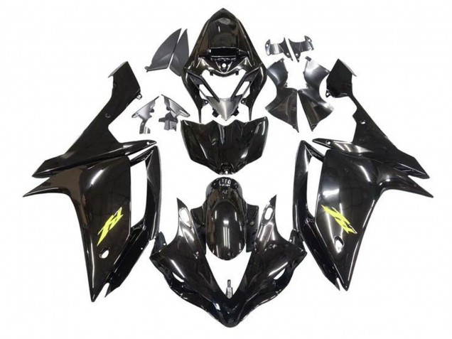 2007-2008 Yamaha YZF 1000 R1 Motorcycle Fairings - Glossy Black Gold Decal UK