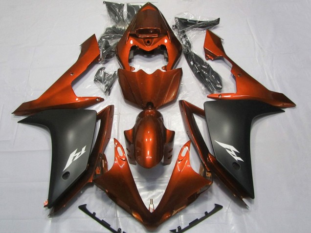 2007-2008 Yamaha YZF 1000 R1 Motorcycle Fairings - Orange Matte Black UK
