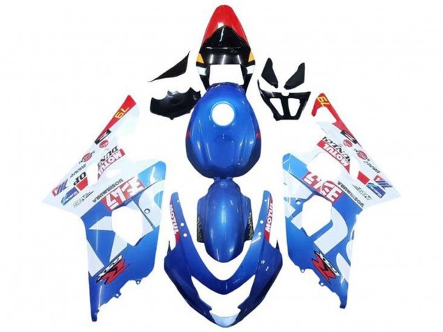 2004-2005 Suzuki GSXR 600 / GSXR 750 Motorcycle Fairings - Blue White Red Motul UK