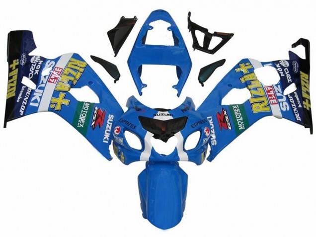 2004-2005 Suzuki GSXR 600 / GSXR 750 Motorcycle Fairings - Blue Green Black Yellow Rizla UK