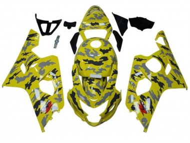 2004-2005 Suzuki GSXR 600 / GSXR 750 Motorcycle Fairings - Yellow Black Grey Camouflage UK