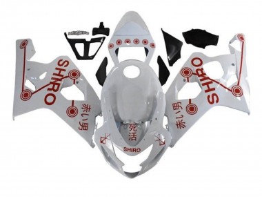 2004-2005 Suzuki GSXR 600 / GSXR 750 Motorcycle Fairings - White Red Shiro UK