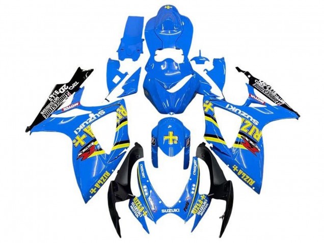 2006-2007 Suzuki GSXR 600 / GSXR 750 Motorcycle Fairings - Blue Yellow Black Rizla UK