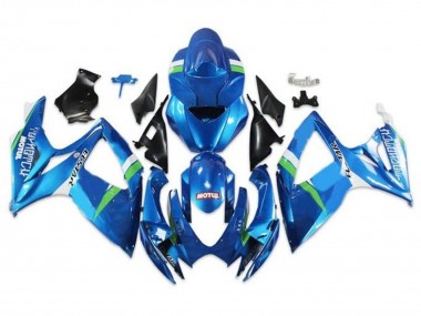 2006-2007 Suzuki GSXR 600 / GSXR 750 Motorcycle Fairings - Blue Green White Ecstar UK