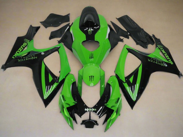 2006-2007 Suzuki GSXR 600 / GSXR 750 Motorcycle Fairings - Green Black Monster UK