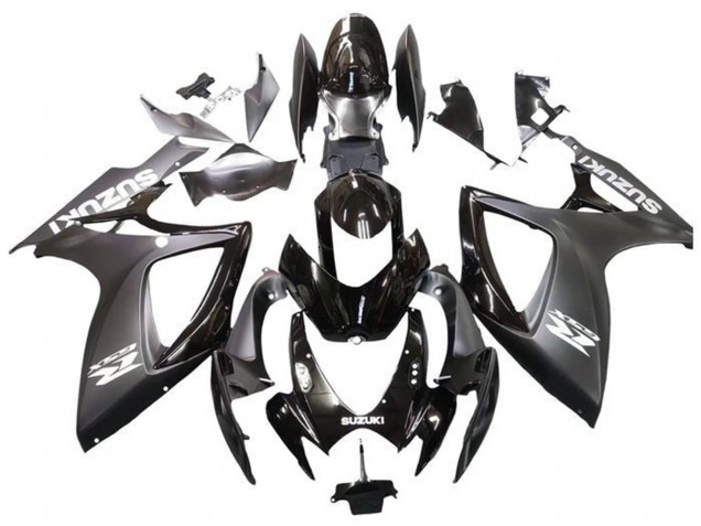 2006-2007 Suzuki GSXR 600 / GSXR 750 Motorcycle Fairings - Matte Black Glossy Black White UK