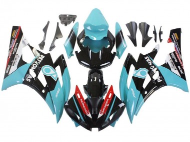2006-2007 Yamaha YZF R6 Motorcycle Fairings - Light Blue Red White Black Petronas UK