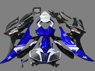 2006-2007 Yamaha YZF R6 Motorcycle Fairings - White Blue Glossy Black Yamalube UK