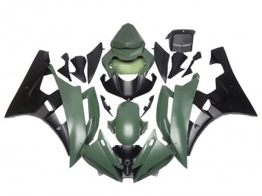 2006-2007 Yamaha YZF R6 Motorcycle Fairings - Army Green Matte Black UK