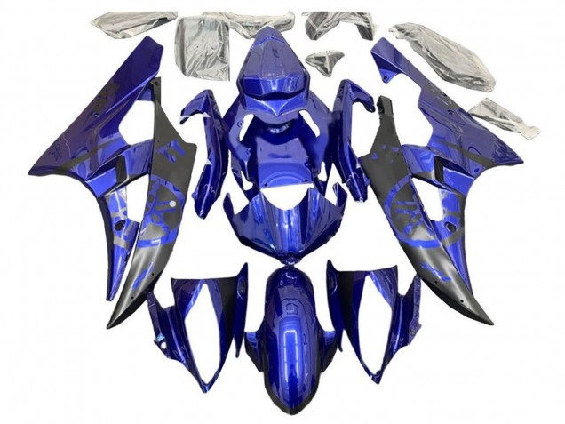 2006-2007 Yamaha YZF R6 Motorcycle Fairings - Blue Matte Black UK