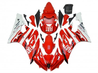2006-2007 Yamaha YZF R6 Motorcycle Fairings - White Red Fiat Star Michelin Motul UK