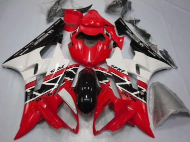 2006-2007 Yamaha YZF R6 Motorcycle Fairings - Red White Glossy Black Michelin Motul UK