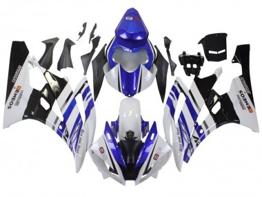 2006-2007 Yamaha YZF R6 Motorcycle Fairings - White Blue Black ENEOS Yamalube UK