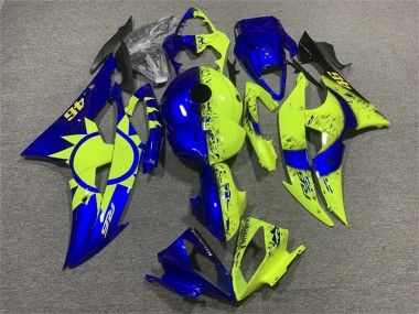 2008-2016 Yamaha YZF R6 Motorcycle Fairings - Blue Neon Yellow 46 UK