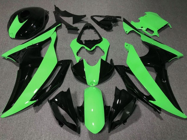 2008-2016 Yamaha YZF R6 Motorcycle Fairings - Green Glossy Black UK