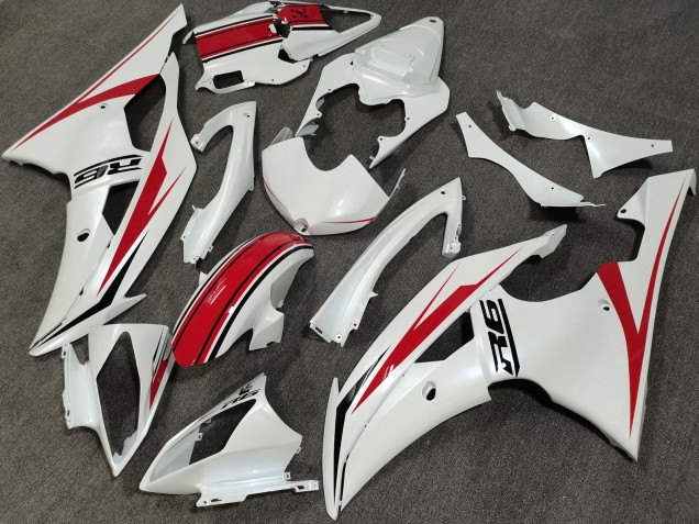 2008-2016 Yamaha YZF R6 Bike Fairings - Pearl White Red UK