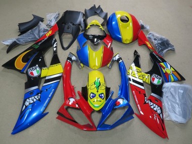 2008-2016 Yamaha YZF R6 Motorcycle Fairings - Blue Yellow Red Black Shark UK