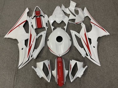 2008-2016 Yamaha YZF R6 Motorcycle Fairing - Pearl White Red UK