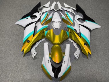 2017-2023 Yamaha YZF R6 Motorcycle Fairings - White Blue Gold Black UK