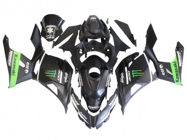 2018-2024 Kawasaki EX400 Motorcycle Fairings - Matte Black Green Monster Showr Snow UK
