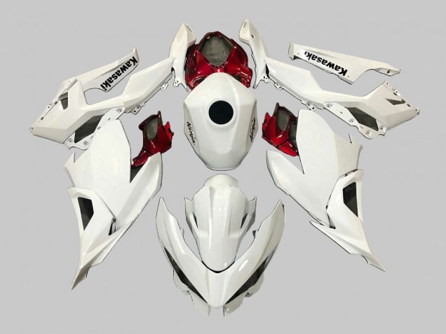 2018-2024 Kawasaki EX400 Motorcycle Fairings - White Red Black UK
