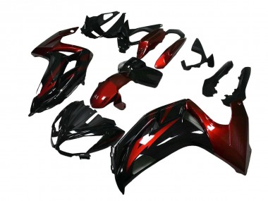 2012-2016 Kawasaki EX650 Motorcycle Fairings - Red Glossy Black UK