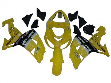 2006-2007 Kawasaki ZX10R Motorcycle Fairings - Yellow Silver Black Elf UK