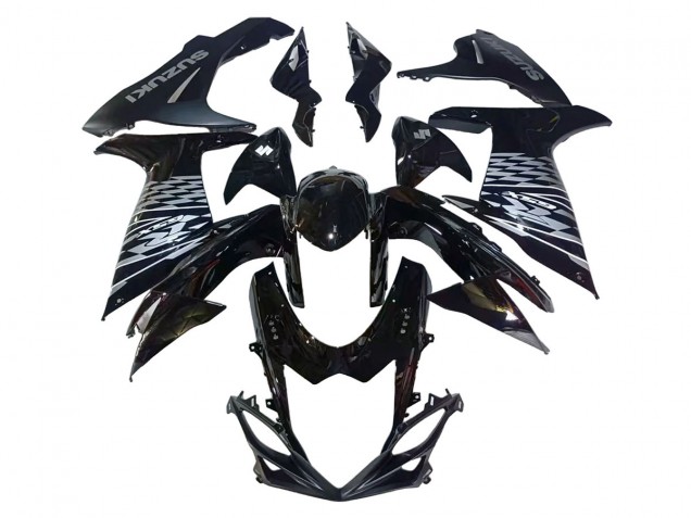 2011-2024 Suzuki GSXR 600/750 Motorcycle Fairings - Glossy Black Silver UK