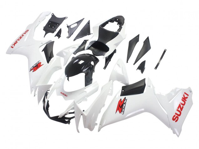 2011-2024 Suzuki GSXR 600/750 Motorcycle Fairings - White Glossy Black Red Decal UK
