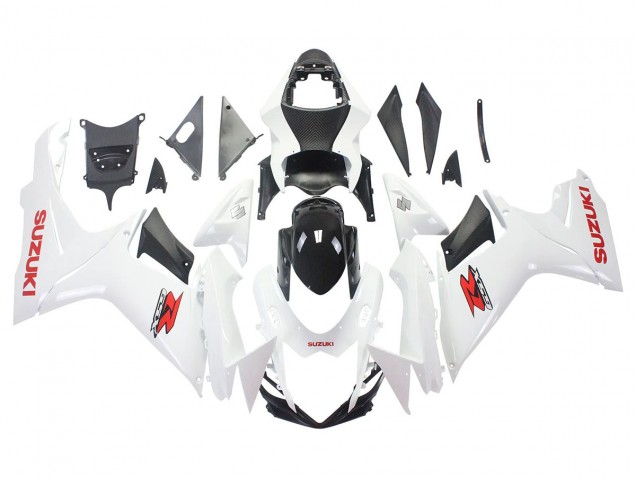 2011-2024 Suzuki GSXR 600/750 Motorcycle Fairings - White Glossy Black Red Decal UK