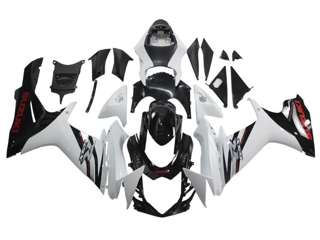 2011-2024 Suzuki GSXR 600/750 Motorcycle Fairings - White Glossy Black UK