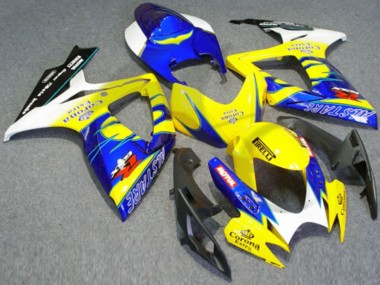 2006-2007 Suzuki GSXR 600/750 Motorcycle Fairings - White Blue Yellow Corona Alstare UK
