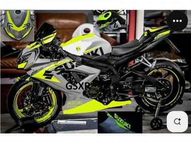 2004-2005 Suzuki GSXR 750 Motorcycle Fairings - Grey Lemon Green Black UK