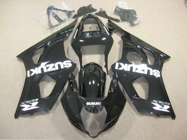 2003-2004 Suzuki GSXR 1000 Motorcycle Fairing - Glossy Black White Decal UK