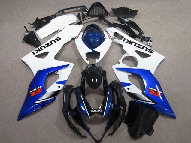 2005-2006 Suzuki GSXR 1000 Bike Fairings - White Blue Glossy Black UK