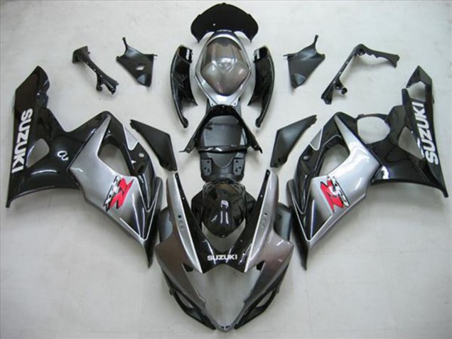 2005-2006 Suzuki GSXR 1000 Motorcycle Fairing Kits - Glossy Black Silver Red UK