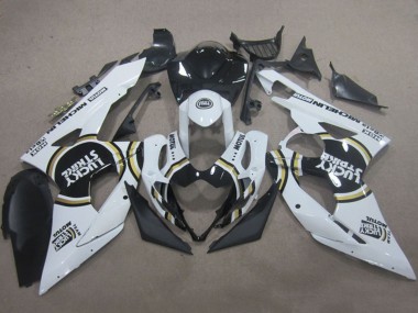 2005-2006 Suzuki GSXR 1000 Motorcycle Fairings - White Black Lucky Strike Motul UK