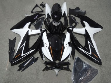 2008-2010 Suzuki GSXR 600 Motorcycle Fairings - White Glossy Black UK