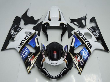 2001-2003 Suzuki GSXR 750 Motorcycle Fairings - White Blue Glossy Black Viru UK