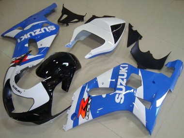 2001-2003 Suzuki GSXR 750 Motorcycle Fairings - White Blue Glossy Black UK