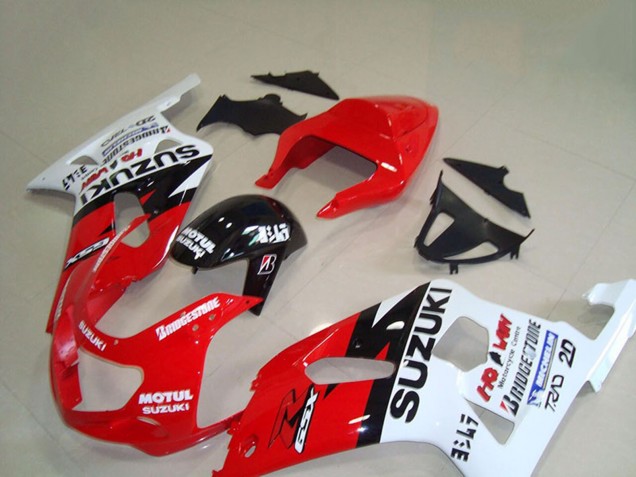 2001-2003 Suzuki GSXR 750 Motorcycle Fairings - Red White Glossy Black Motul UK