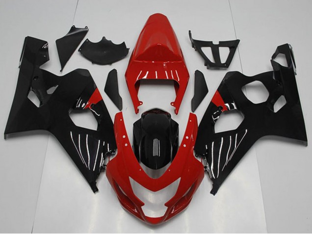2004-2005 Suzuki GSXR 750 Motorcycle Fairing - Red Glossy Black UK