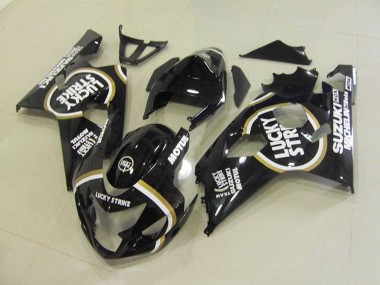 2004-2005 Suzuki GSXR 750 Motorcycle Fairings - Glossy Black White Lucky Strike Motul UK