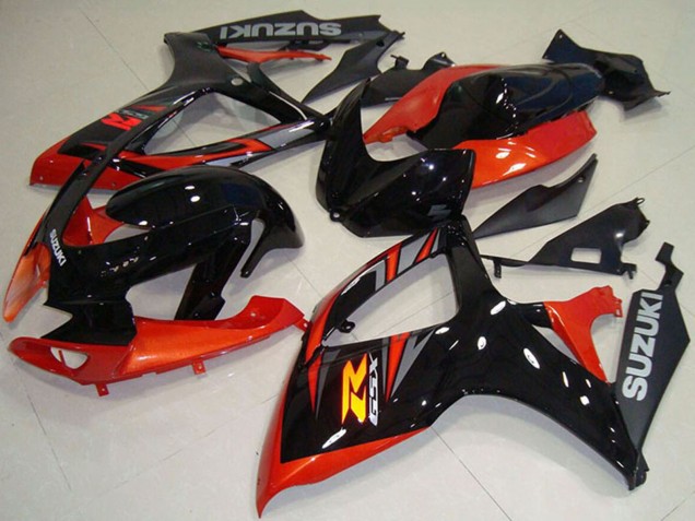 2006-2007 Suzuki GSXR 750 Motorcycle Fairing - Orange Glossy Black UK