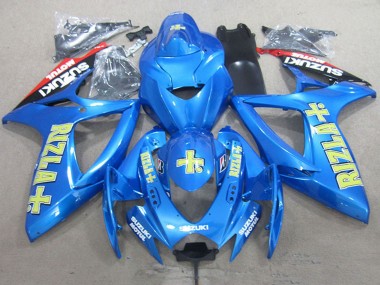 2006-2007 Suzuki GSXR 750 Motorcycle Fairings - Blue Red Black Gold Rizla UK