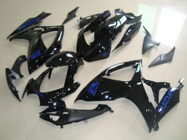 2006-2007 Suzuki GSXR 750 Motorcycle Fairings - Glossy Black Blue Decal UK